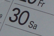Samstag auf einem Kalender. Dieses Bild ist lizenzfrei ("public domain").